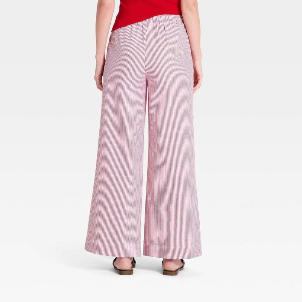 Women's Luxe Linen Trousers - A New Day Red 8 - Picture 2 of 4